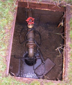 Poorly protected wellhead that would be vulnerable to flooding